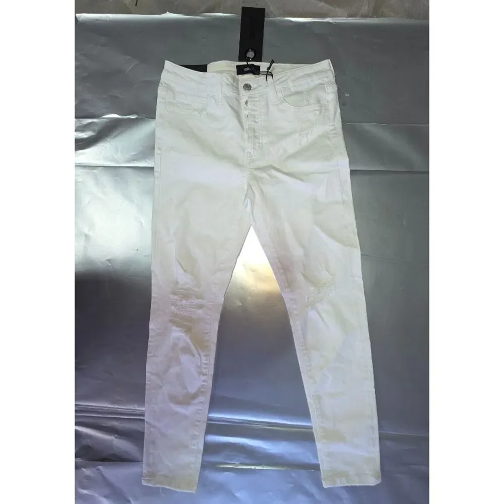 VERVET White Denim Distressed Jeans Ankle Skinny Fit , Size: 28